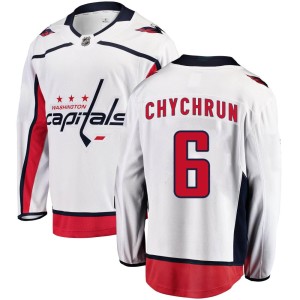 Washington Capitals Jakob Chychrun Official White Fanatics Branded Breakaway Youth Away NHL Hockey Jersey