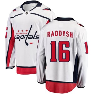 Washington Capitals Taylor Raddysh Official White Fanatics Branded Breakaway Youth Away NHL Hockey Jersey