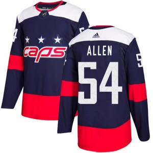 Washington Capitals Cam Allen Official Navy Blue Adidas Authentic Youth 2018 Stadium Series NHL Hockey Jersey