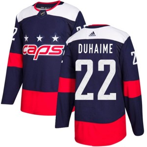 Washington Capitals Brandon Duhaime Official Navy Blue Adidas Authentic Youth 2018 Stadium Series NHL Hockey Jersey