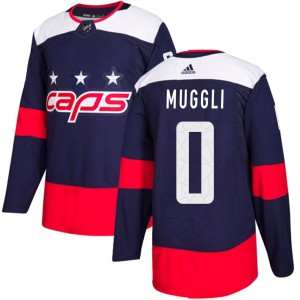 Washington Capitals Leon Muggli Official Navy Blue Adidas Authentic Youth 2018 Stadium Series NHL Hockey Jersey