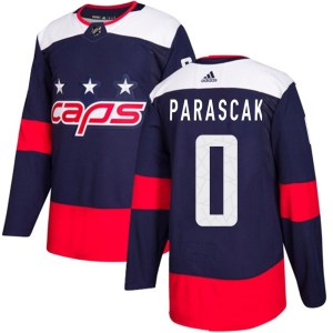 Washington Capitals Terik Parascak Official Navy Blue Adidas Authentic Youth 2018 Stadium Series NHL Hockey Jersey