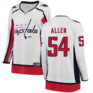 Washington Capitals Cam Allen Official White Fanatics Branded Breakaway Women's Away NHL Hockey Jersey