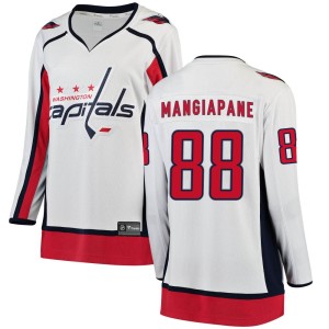 Washington Capitals Andrew Mangiapane Official White Fanatics Branded Breakaway Women's Away NHL Hockey Jersey