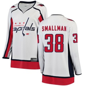 Washington Capitals Spencer Smallman Official White Fanatics Branded Breakaway Women's Away NHL Hockey Jersey