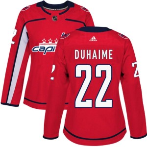 Washington Capitals Brandon Duhaime Official Red Adidas Authentic Women's Home NHL Hockey Jersey