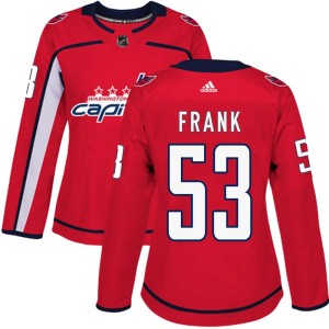 Washington Capitals Ethen Frank Official Red Adidas Authentic Women's Home NHL Hockey Jersey