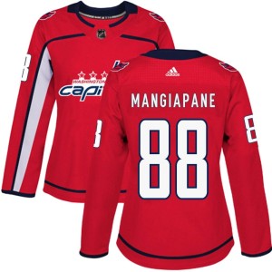 Washington Capitals Andrew Mangiapane Official Red Adidas Authentic Women's Home NHL Hockey Jersey