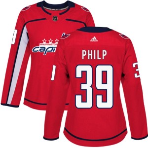 Washington Capitals Luke Philp Official Red Adidas Authentic Women's Home NHL Hockey Jersey