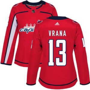 Washington Capitals Jakub Vrana Official Red Adidas Authentic Women's Home NHL Hockey Jersey