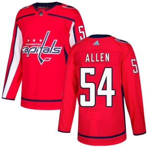 Washington Capitals Cam Allen Official Red Adidas Authentic Youth Home NHL Hockey Jersey