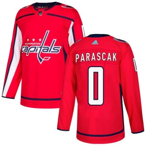 Washington Capitals Terik Parascak Official Red Adidas Authentic Youth Home NHL Hockey Jersey