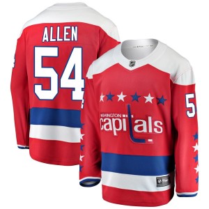 Washington Capitals Cam Allen Official Red Fanatics Branded Breakaway Adult Alternate NHL Hockey Jersey