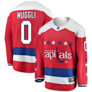 Washington Capitals Leon Muggli Official Red Fanatics Branded Breakaway Adult Alternate NHL Hockey Jersey