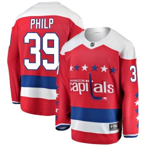 Washington Capitals Luke Philp Official Red Fanatics Branded Breakaway Adult Alternate NHL Hockey Jersey