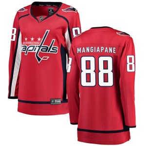 Washington Capitals Andrew Mangiapane Official Red Fanatics Branded Breakaway Women's Home NHL Hockey Jersey