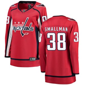 Washington Capitals Spencer Smallman Official Red Fanatics Branded Breakaway Women's Home NHL Hockey Jersey