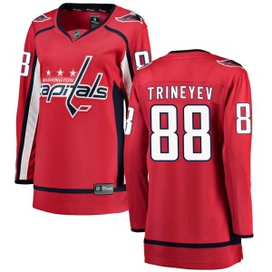 Washington Capitals Bogdan Trineyev Official Red Fanatics Branded Breakaway Women's Home NHL Hockey Jersey