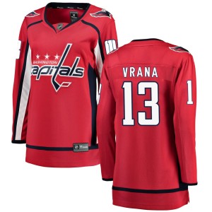 Washington Capitals Jakub Vrana Official Red Fanatics Branded Breakaway Women's Home NHL Hockey Jersey