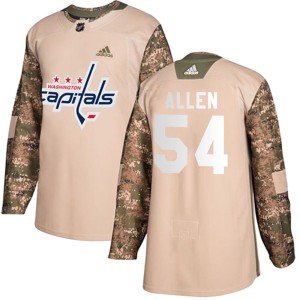 Washington Capitals Cam Allen Official Camo Adidas Authentic Youth Veterans Day Practice NHL Hockey Jersey