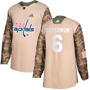 Washington Capitals Jakob Chychrun Official Camo Adidas Authentic Youth Veterans Day Practice NHL Hockey Jersey