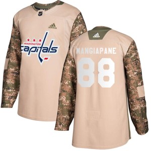 Washington Capitals Andrew Mangiapane Official Camo Adidas Authentic Youth Veterans Day Practice NHL Hockey Jersey