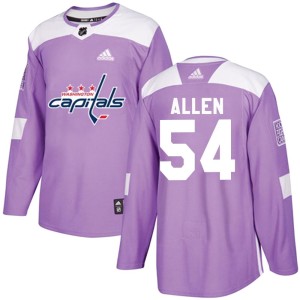 Washington Capitals Cam Allen Official Purple Adidas Authentic Adult Fights Cancer Practice NHL Hockey Jersey