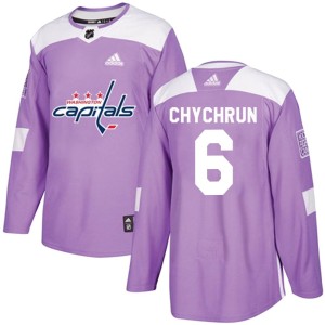 Washington Capitals Jakob Chychrun Official Purple Adidas Authentic Adult Fights Cancer Practice NHL Hockey Jersey