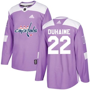 Washington Capitals Brandon Duhaime Official Purple Adidas Authentic Adult Fights Cancer Practice NHL Hockey Jersey