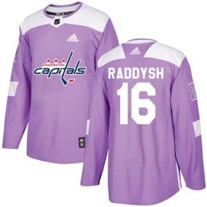 Washington Capitals Taylor Raddysh Official Purple Adidas Authentic Adult Fights Cancer Practice NHL Hockey Jersey