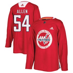 Washington Capitals Cam Allen Official Red Adidas Authentic Youth Practice NHL Hockey Jersey