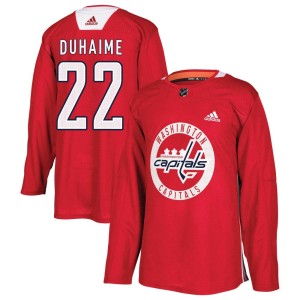 Washington Capitals Brandon Duhaime Official Red Adidas Authentic Youth Practice NHL Hockey Jersey