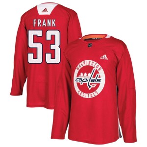 Washington Capitals Ethen Frank Official Red Adidas Authentic Youth Practice NHL Hockey Jersey