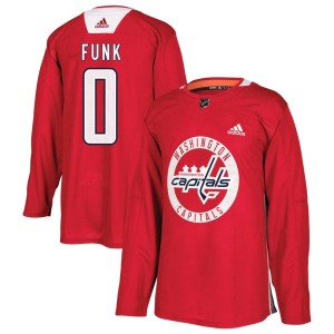 Washington Capitals Zac Funk Official Red Adidas Authentic Youth Practice NHL Hockey Jersey