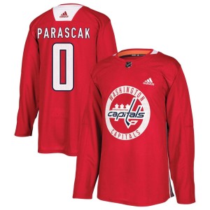 Washington Capitals Terik Parascak Official Red Adidas Authentic Youth Practice NHL Hockey Jersey