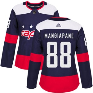 Washington Capitals Andrew Mangiapane Official Navy Blue Adidas Authentic Women's 2018 Stadium Series NHL Hockey Jersey