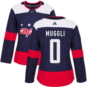 Washington Capitals Leon Muggli Official Navy Blue Adidas Authentic Women's 2018 Stadium Series NHL Hockey Jersey