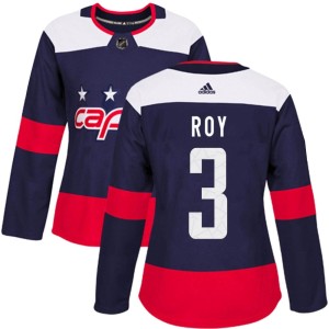 Washington Capitals Matt Roy Official Navy Blue Adidas Authentic Women's 2018 Stadium Series NHL Hockey Jersey