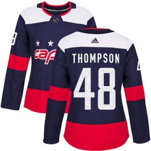 Washington Capitals Logan Thompson Official Navy Blue Adidas Authentic Women's 2018 Stadium Series NHL Hockey Jersey