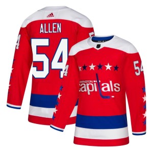 Washington Capitals Cam Allen Official Red Adidas Authentic Youth Alternate NHL Hockey Jersey