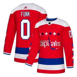 Washington Capitals Zac Funk Official Red Adidas Authentic Youth Alternate NHL Hockey Jersey