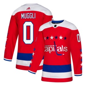 Washington Capitals Leon Muggli Official Red Adidas Authentic Youth Alternate NHL Hockey Jersey