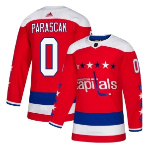 Washington Capitals Terik Parascak Official Red Adidas Authentic Youth Alternate NHL Hockey Jersey