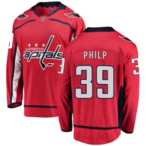 Washington Capitals Luke Philp Official Red Fanatics Branded Breakaway Youth Home NHL Hockey Jersey