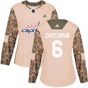 Washington Capitals Jakob Chychrun Official Camo Adidas Authentic Women's Veterans Day Practice NHL Hockey Jersey