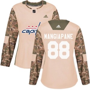 Washington Capitals Andrew Mangiapane Official Camo Adidas Authentic Women's Veterans Day Practice NHL Hockey Jersey