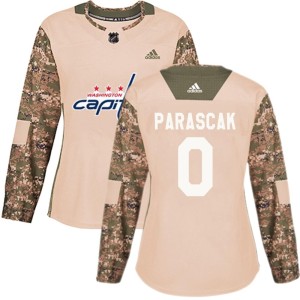 Washington Capitals Terik Parascak Official Camo Adidas Authentic Women's Veterans Day Practice NHL Hockey Jersey